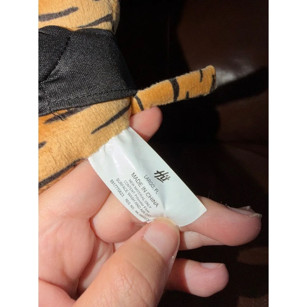 Plush Mizzou Tiger Keychain with Black Mascot T-Shirt Orange Striped Bag Charm